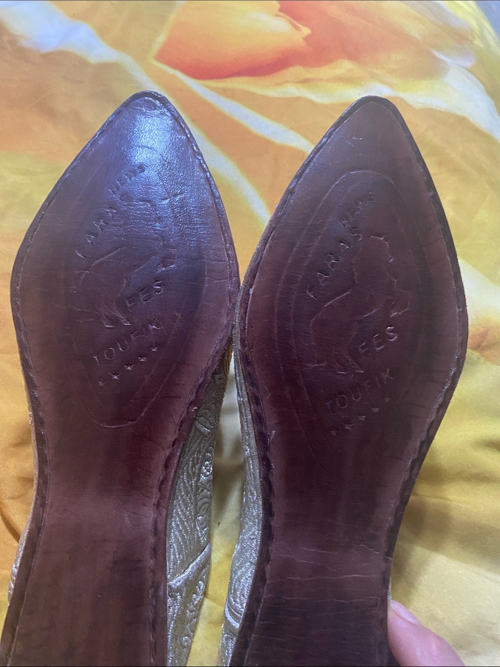 Metallic Embroidered Pointed-Toe Flats - Silver - Picture 4 of 7